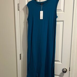 Eileen Fisher Sleeveless Blue Jersey Dress